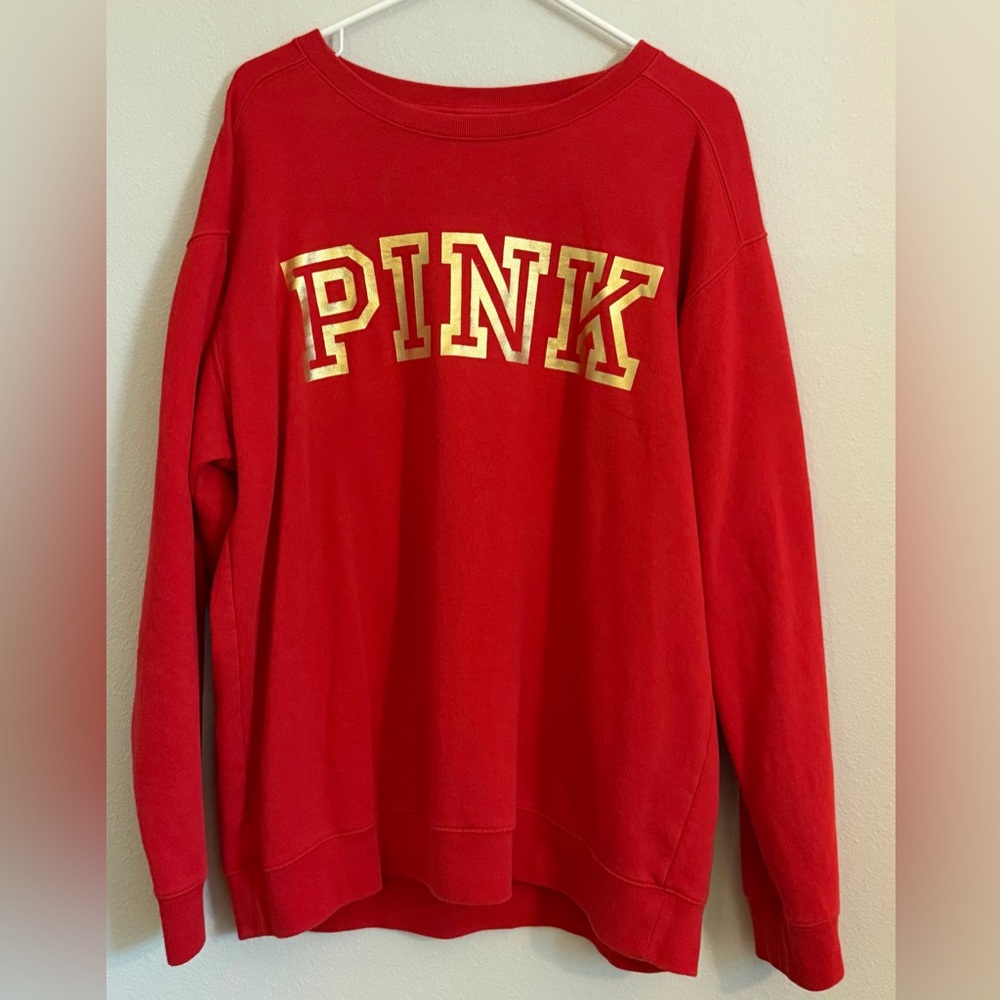 NWOT PINK Victoria's Secret Red Sweatshirt